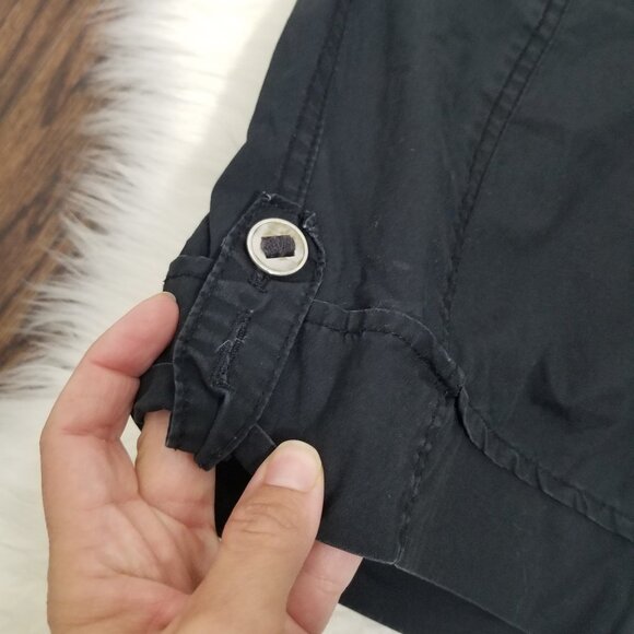 💕AN Sport | Black Bermuda Shorts Multi Pockets 2 Cotton - Picture 2 of 10